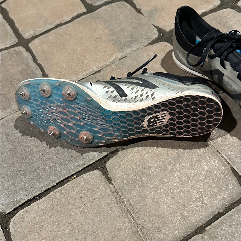 New Balance Black and Silver Spike track Shoes
